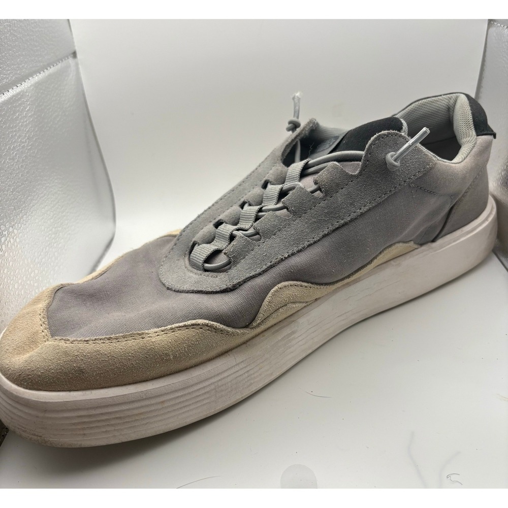 Hey Dude Hudson M Canvas Light Grey Men Sneakers Low Top Slip On Shoes Size 14 - Picture 4 of 10